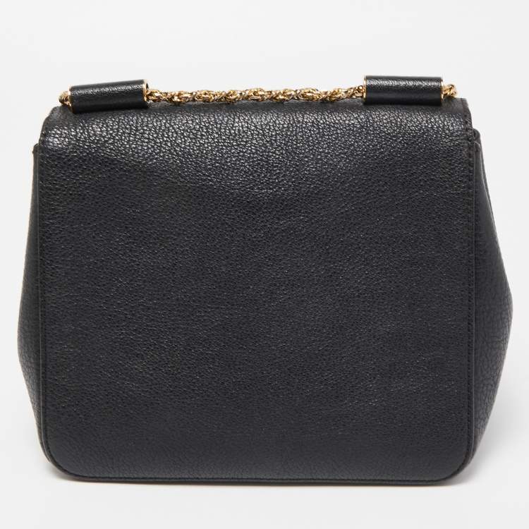 Pre Owned Chloe Black Leather Small Elsie Shoulder Bag