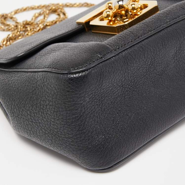 Pre Owned Chloe Black Leather Small Elsie Shoulder Bag