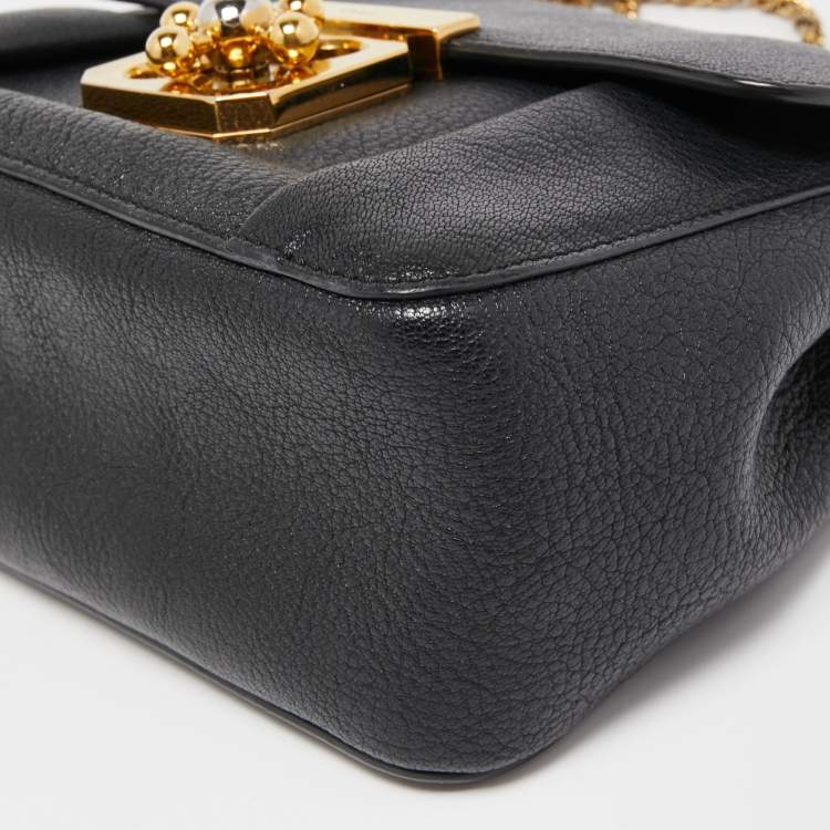 Pre Owned Chloe Black Leather Small Elsie Shoulder Bag
