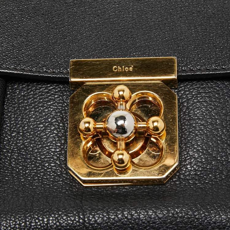 Pre Owned Chloe Black Leather Small Elsie Shoulder Bag