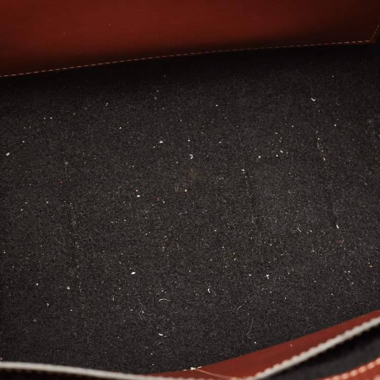 Pre Owned Chloe Black/Beige Wool and Leather Medium Woody Tote