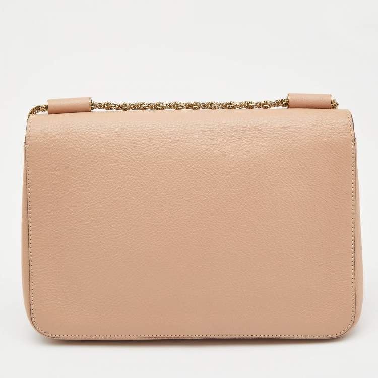 مملوكة مسبقًا Chloe Beige Leather Medium Elsie Shoulder Bag