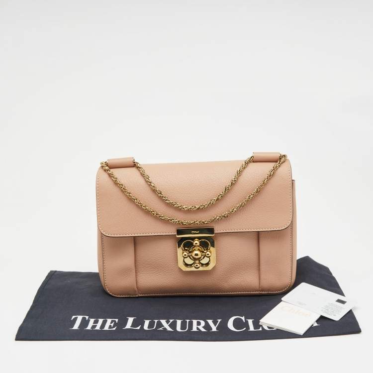 مملوكة مسبقًا Chloe Beige Leather Medium Elsie Shoulder Bag