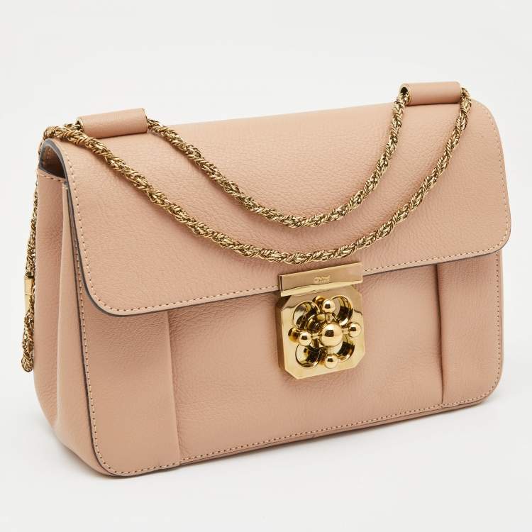 مملوكة مسبقًا Chloe Beige Leather Medium Elsie Shoulder Bag