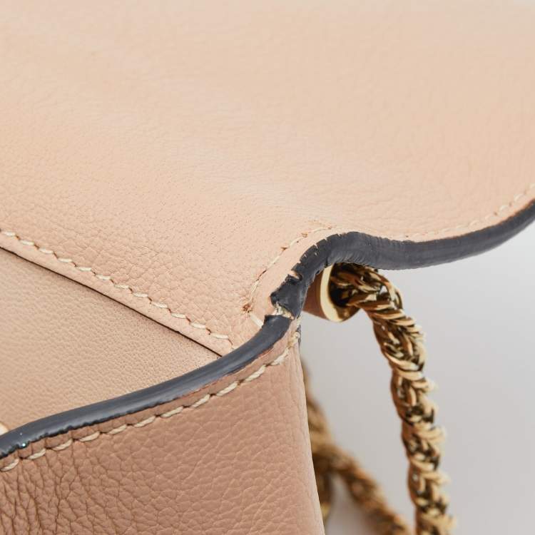 مملوكة مسبقًا Chloe Beige Leather Medium Elsie Shoulder Bag