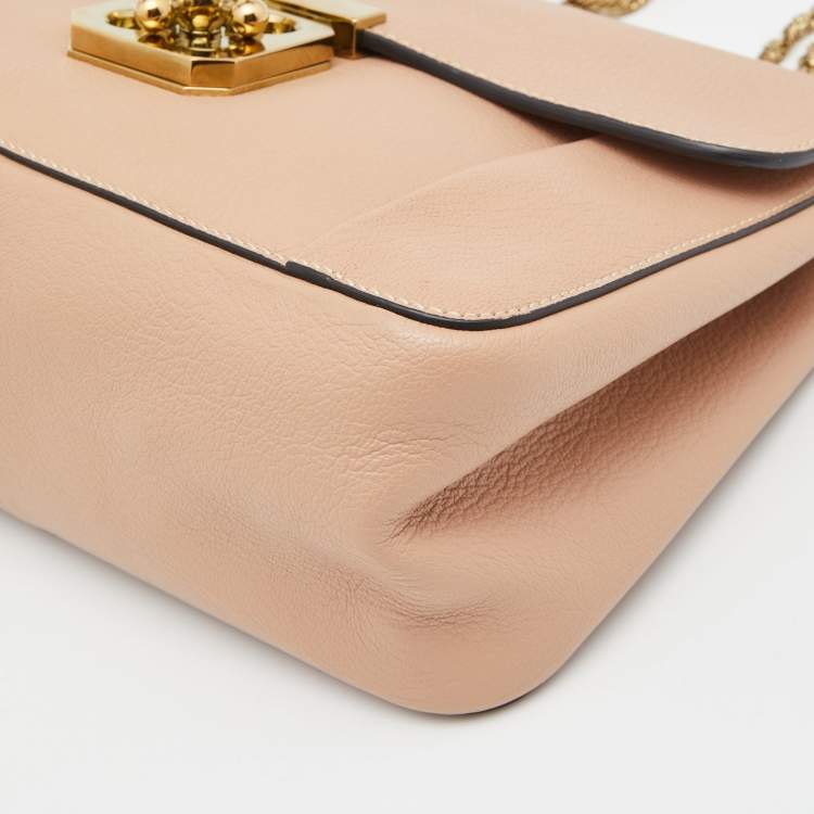 مملوكة مسبقًا Chloe Beige Leather Medium Elsie Shoulder Bag