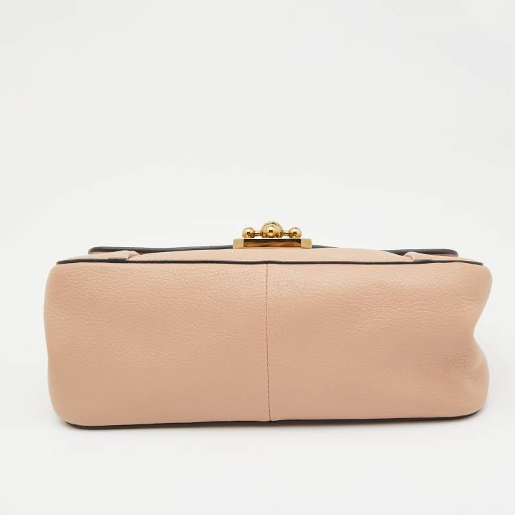 مملوكة مسبقًا Chloe Beige Leather Medium Elsie Shoulder Bag