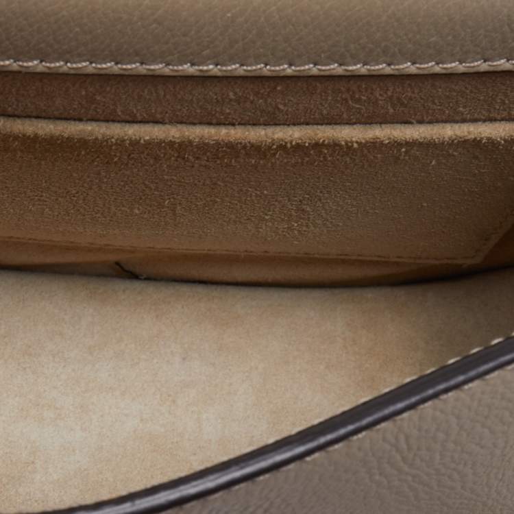 Pre Owned Chloe Beige Leather and Suede Small Nile Bracelet Crossbody Bag