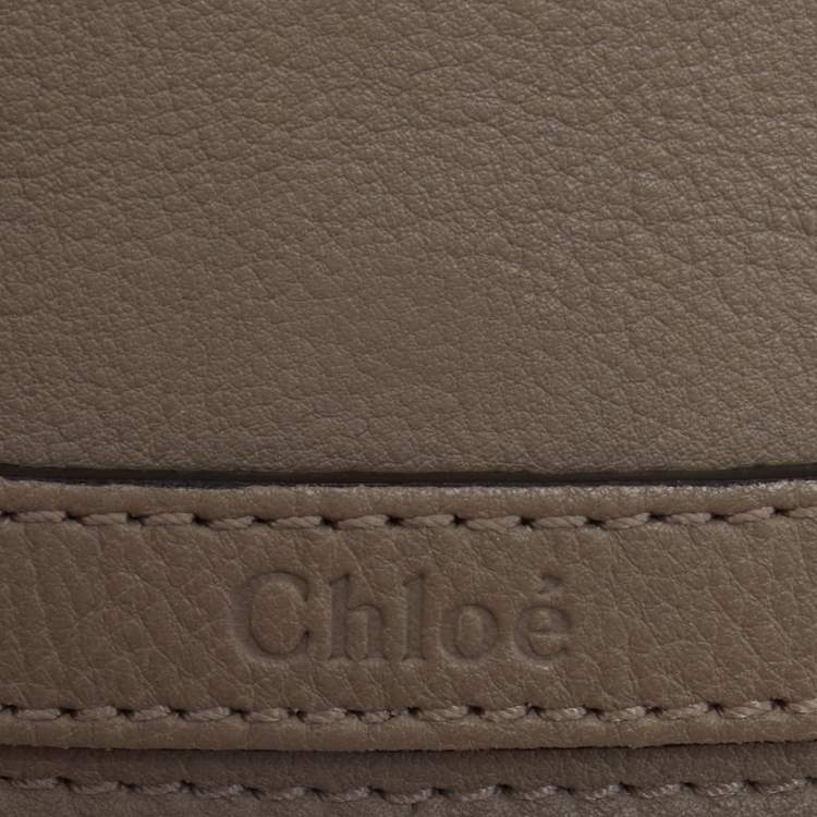 Pre Owned Chloe Beige Leather and Suede Small Nile Bracelet Crossbody Bag