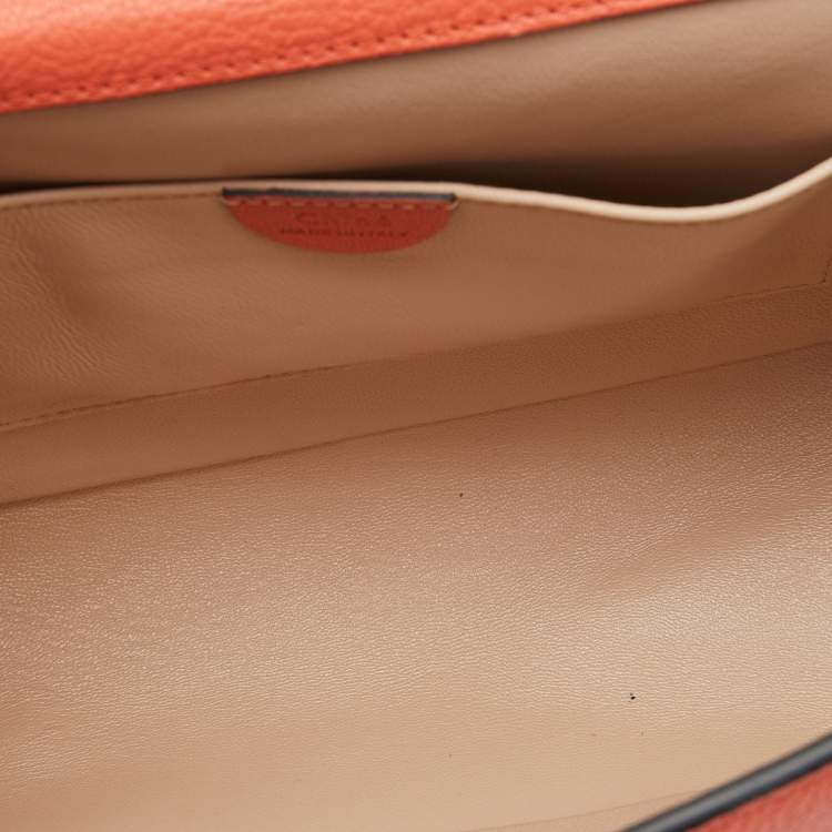 Pre Owned Chloe Coral Orange Leather Medium Elsie Shoulder Bag