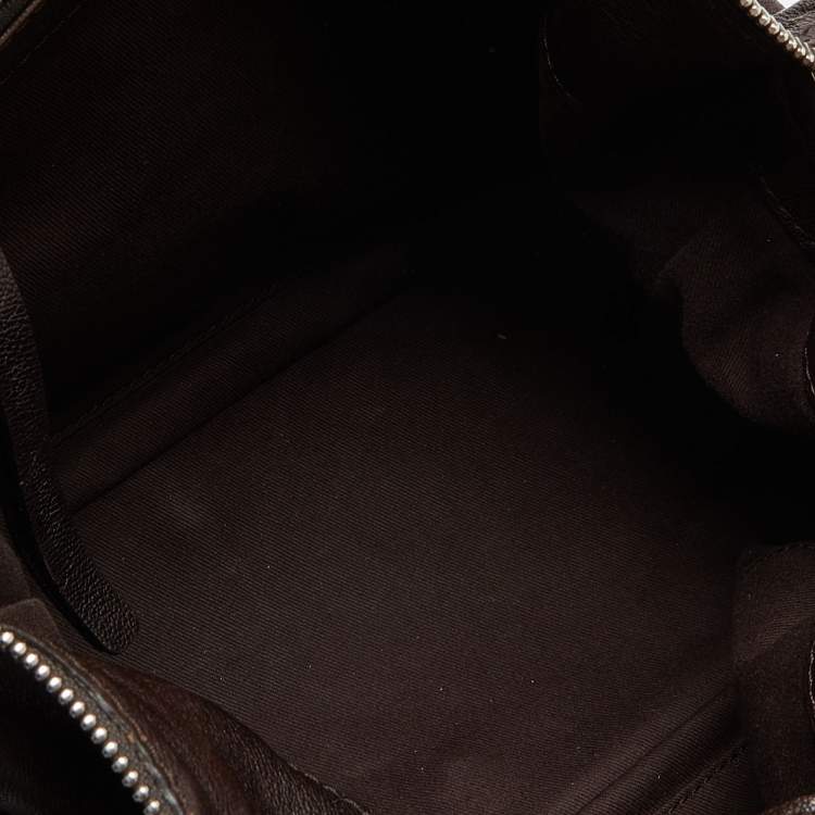 Pre Owned Chloe Dark Brown/Black  Leather Kerala Dome Satchel