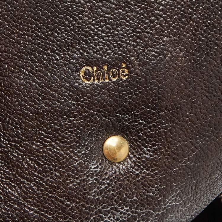 Pre Owned Chloe Dark Brown/Black  Leather Kerala Dome Satchel