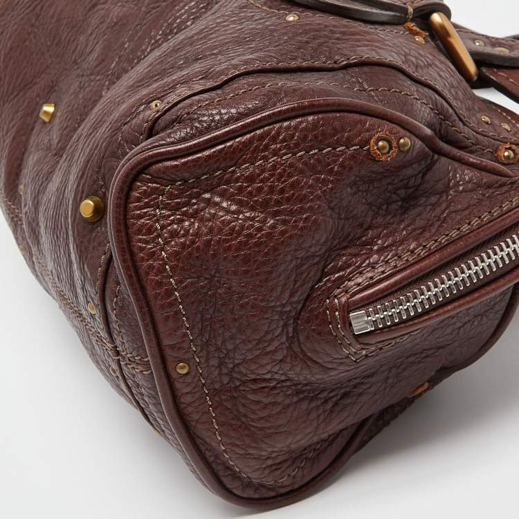 Pre Owned Chloe Burgundy Leather Paddington Bag
