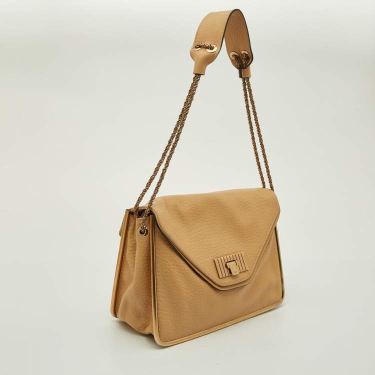 Pre Owned Chloe Beige Leather Medium Sally Shoulder Bag