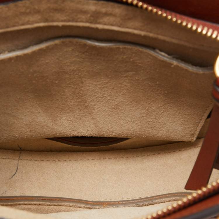 Pre Owned Chloe Brown Leather and Suede Small Pixie Round Bag
