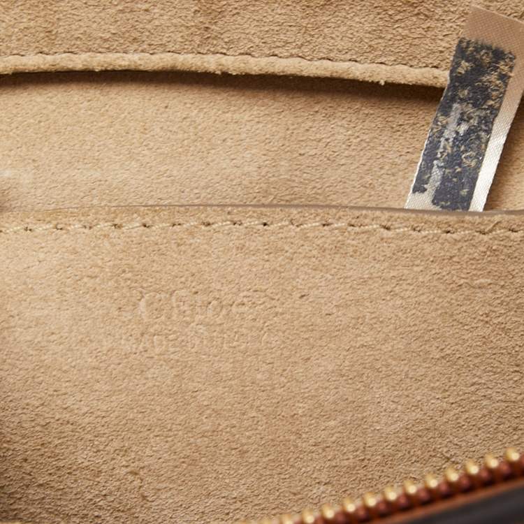 Pre Owned Chloe Brown Leather and Suede Small Pixie Round Bag
