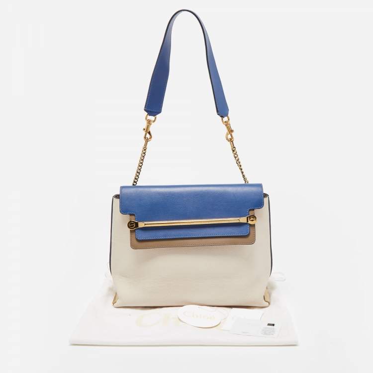 Pre Owned Chloe Tri Color Leather Medium Clare Shoulder Bag