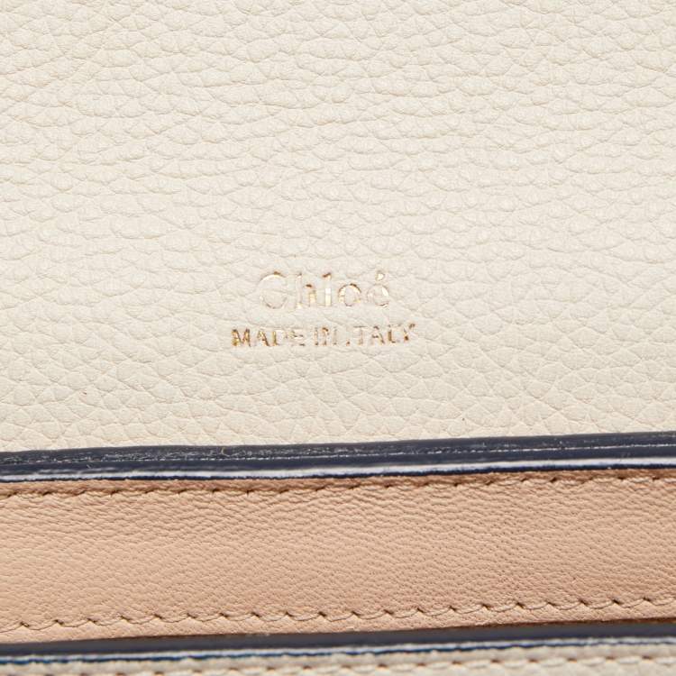 Pre Owned Chloe Tri Color Leather Medium Clare Shoulder Bag