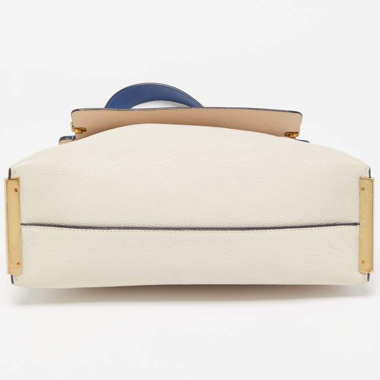 Pre Owned Chloe Tri Color Leather Medium Clare Shoulder Bag