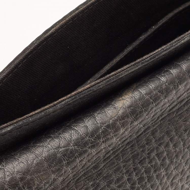 Pre Owned Chloe Black Pebbled Leather Sally Envelope Clutch