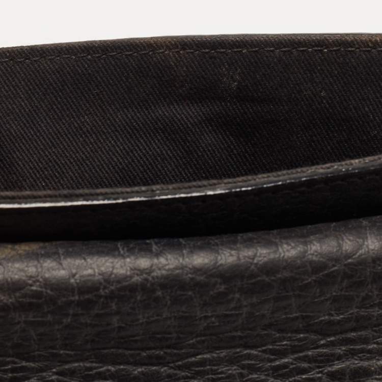 Pre Owned Chloe Black Pebbled Leather Sally Envelope Clutch
