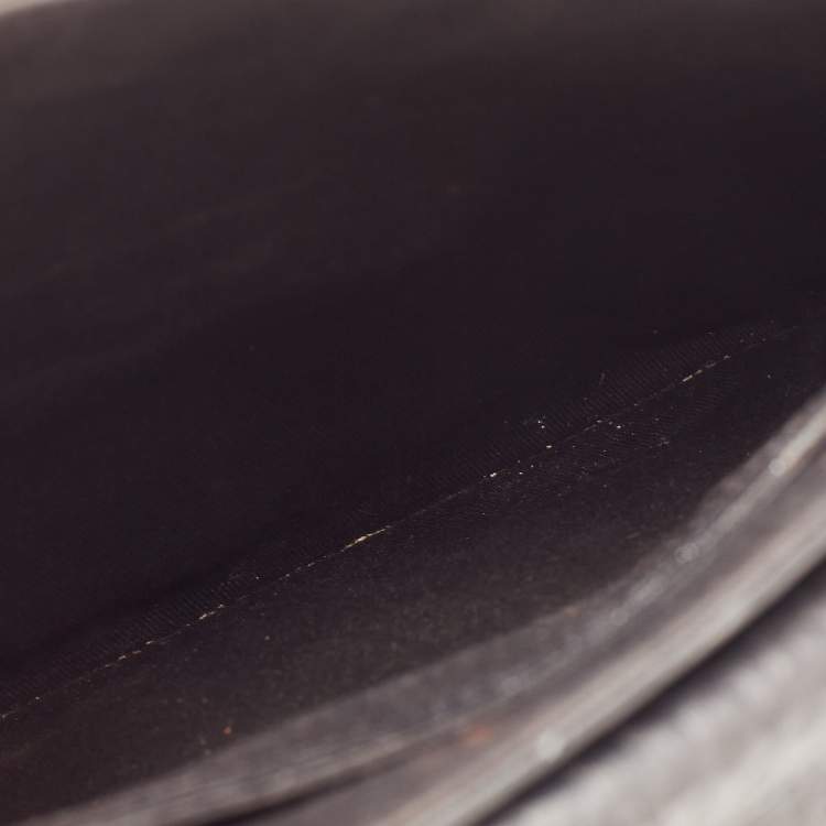 Pre Owned Chloe Black Pebbled Leather Sally Envelope Clutch