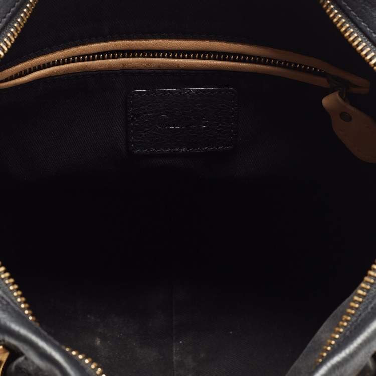 Pre Owned Chloe Black Leather Medium Paraty Shoulder Bag