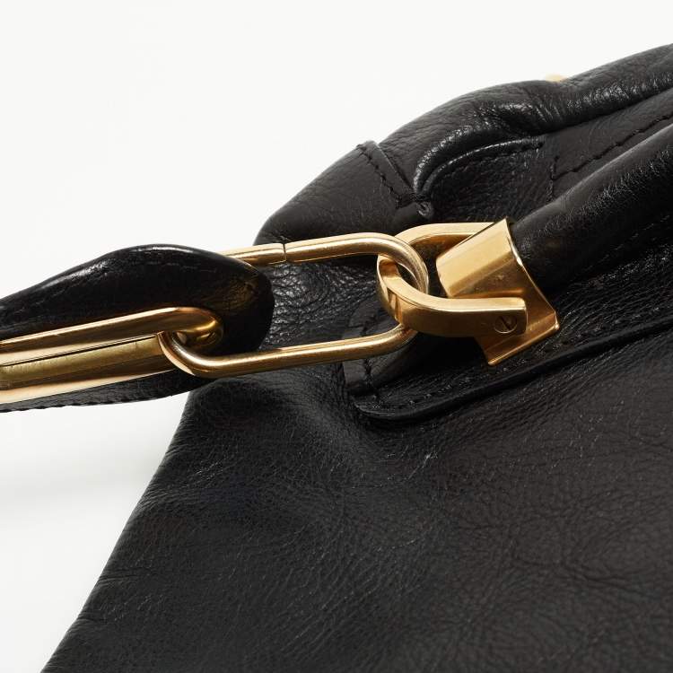 Pre Owned Chloe Black Leather Medium Paraty Shoulder Bag