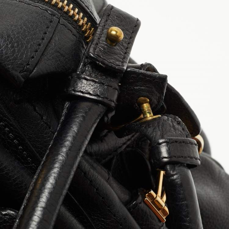 Pre Owned Chloe Black Leather Medium Paraty Shoulder Bag