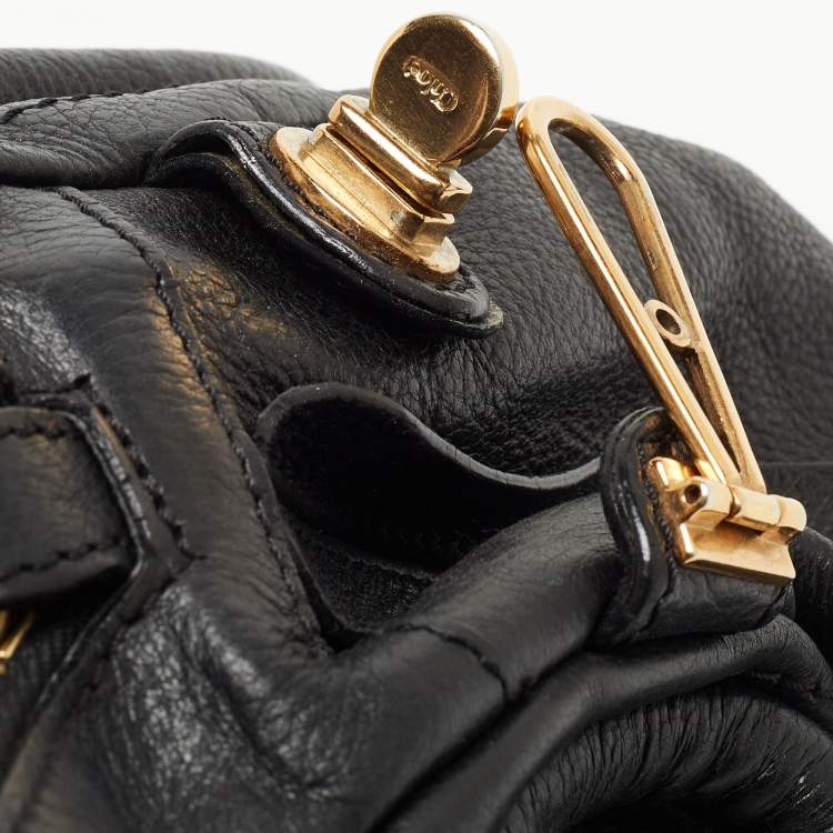 Pre Owned Chloe Black Leather Medium Paraty Shoulder Bag
