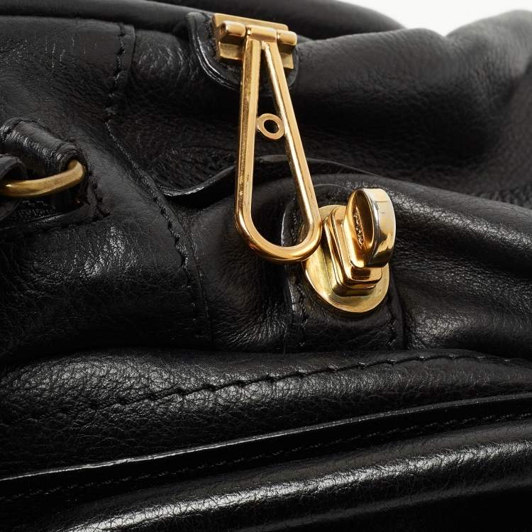 Pre Owned Chloe Black Leather Medium Paraty Shoulder Bag