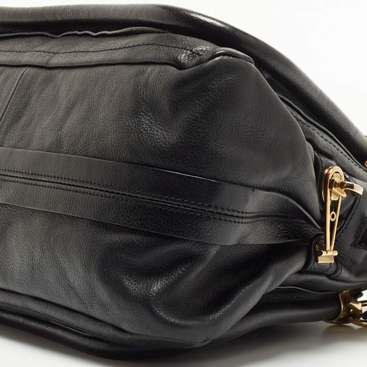 Pre Owned Chloe Black Leather Medium Paraty Shoulder Bag
