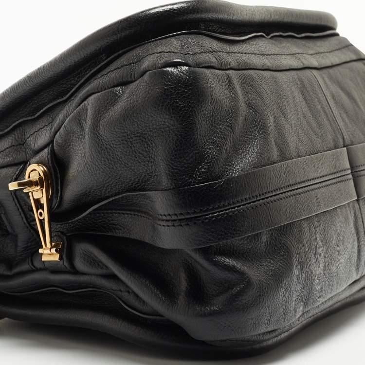 Pre Owned Chloe Black Leather Medium Paraty Shoulder Bag