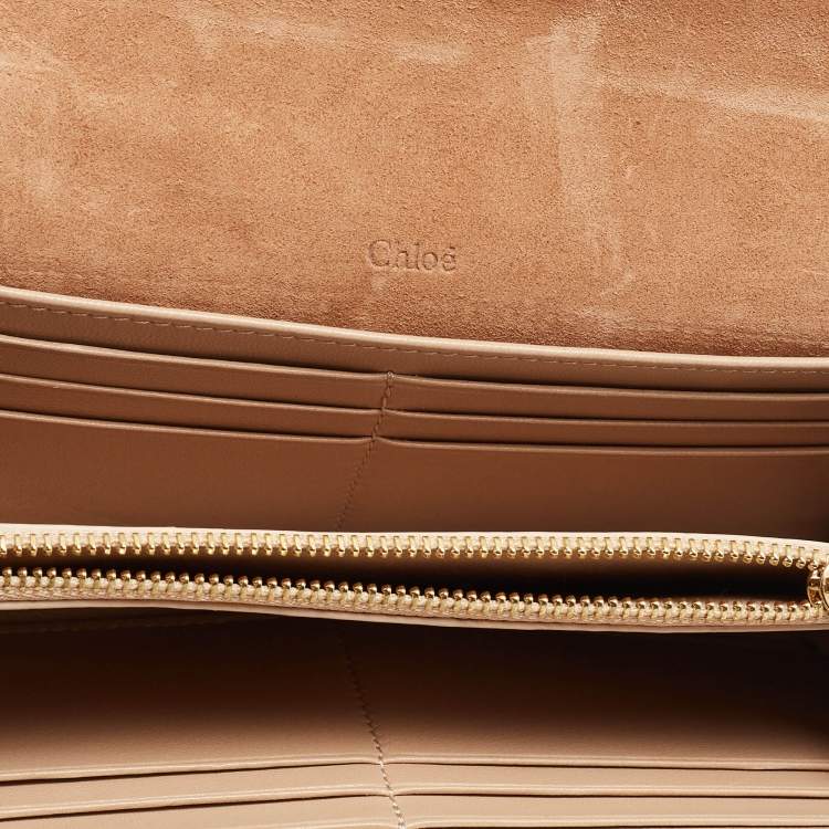 Pre Owned Chloe Tri Color Leather Georgia Continental Wallet