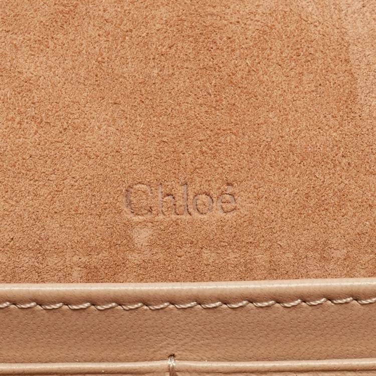 Pre Owned Chloe Tri Color Leather Georgia Continental Wallet
