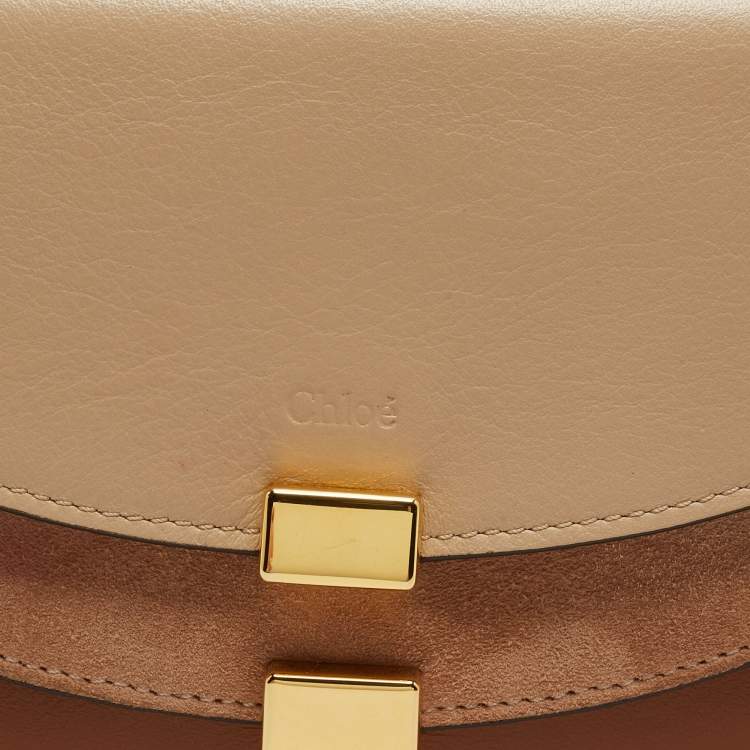 Pre Owned Chloe Tri Color Leather Georgia Continental Wallet