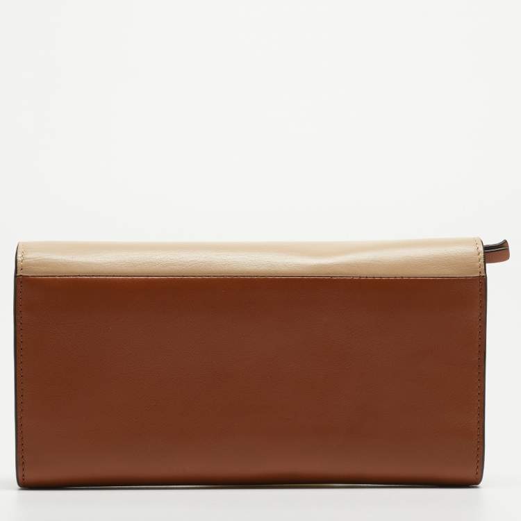 Pre Owned Chloe Tri Color Leather Georgia Continental Wallet