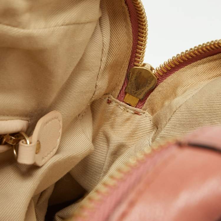 Pre Owned Chloe Peach Leather Medium Paraty Shoulder Bag