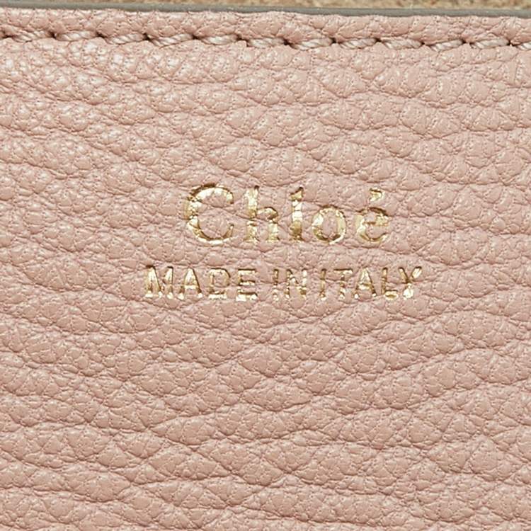 Pre Owned Chloe Pink Leather Nano Floral Metal Embellished Drew Crossbody Bag