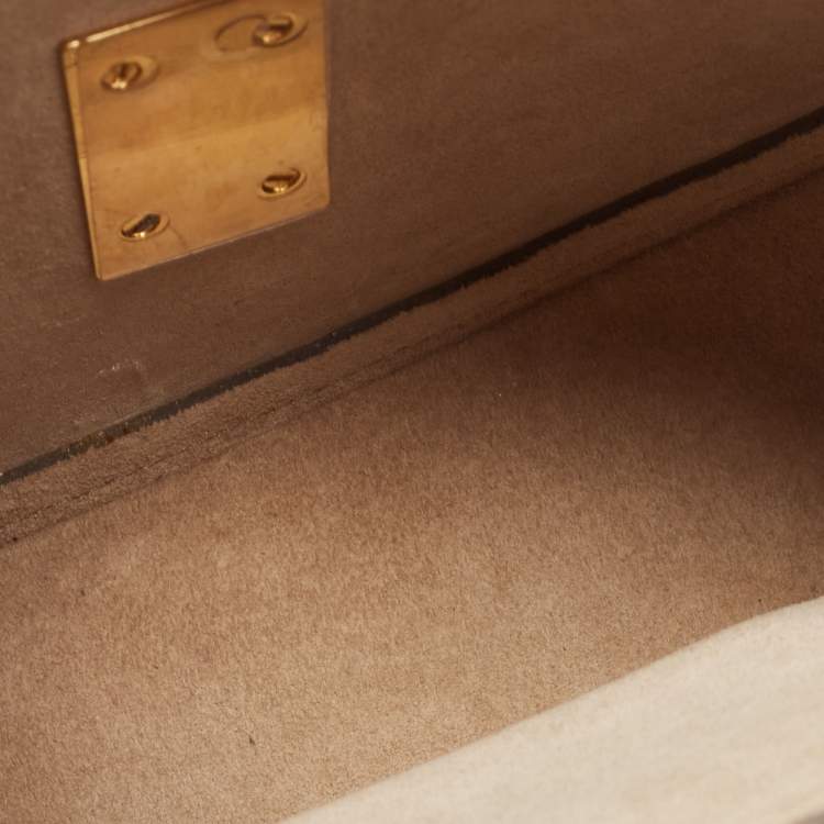 Pre Owned Chloe Gold/Beige Leather Small Drew Shoulder Bag