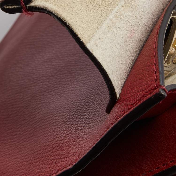 Pre Owned Chloe Red Leather Medium Faye Shoulder Bag