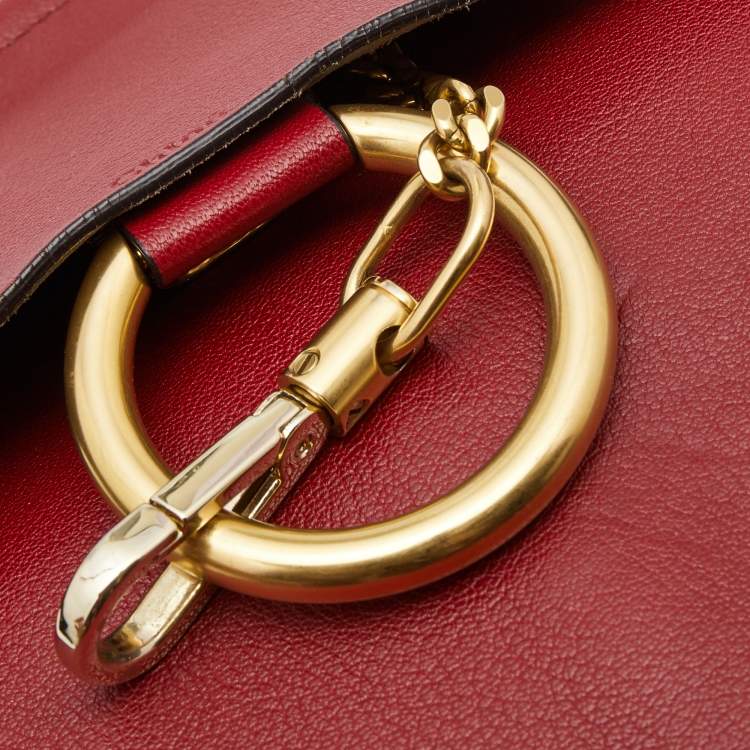 Pre Owned Chloe Red Leather Medium Faye Shoulder Bag