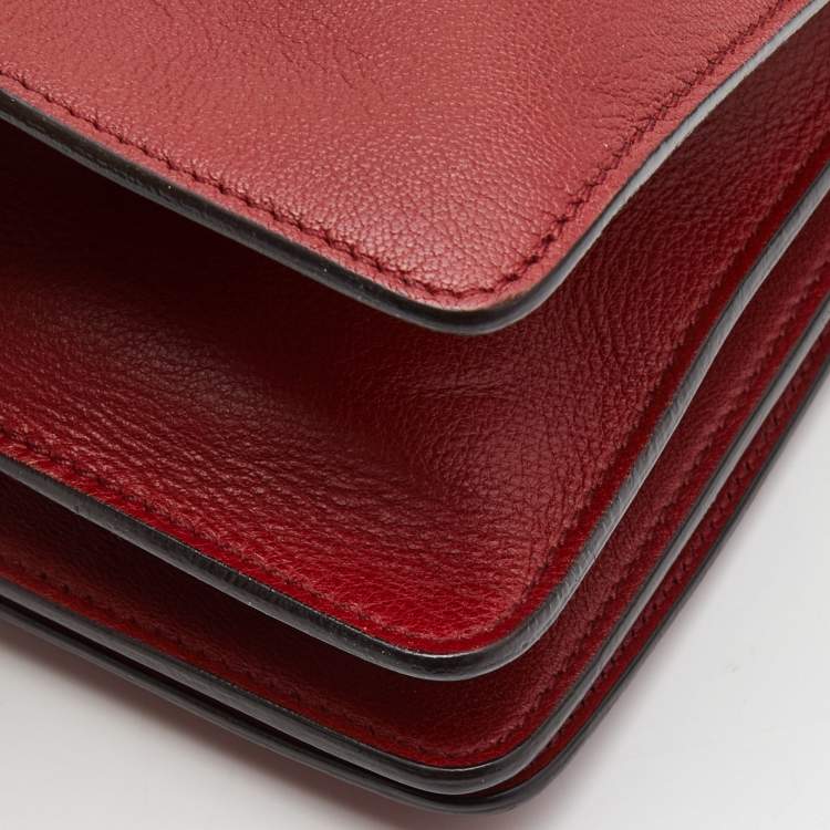 Pre Owned Chloe Red Leather Medium Faye Shoulder Bag