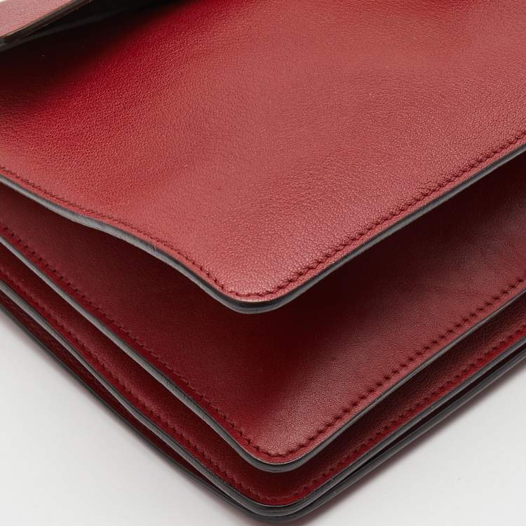 Pre Owned Chloe Red Leather Medium Faye Shoulder Bag