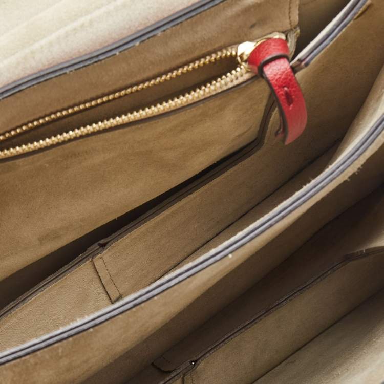 Pre Owned Chloe Red Leather Medium Faye Shoulder Bag