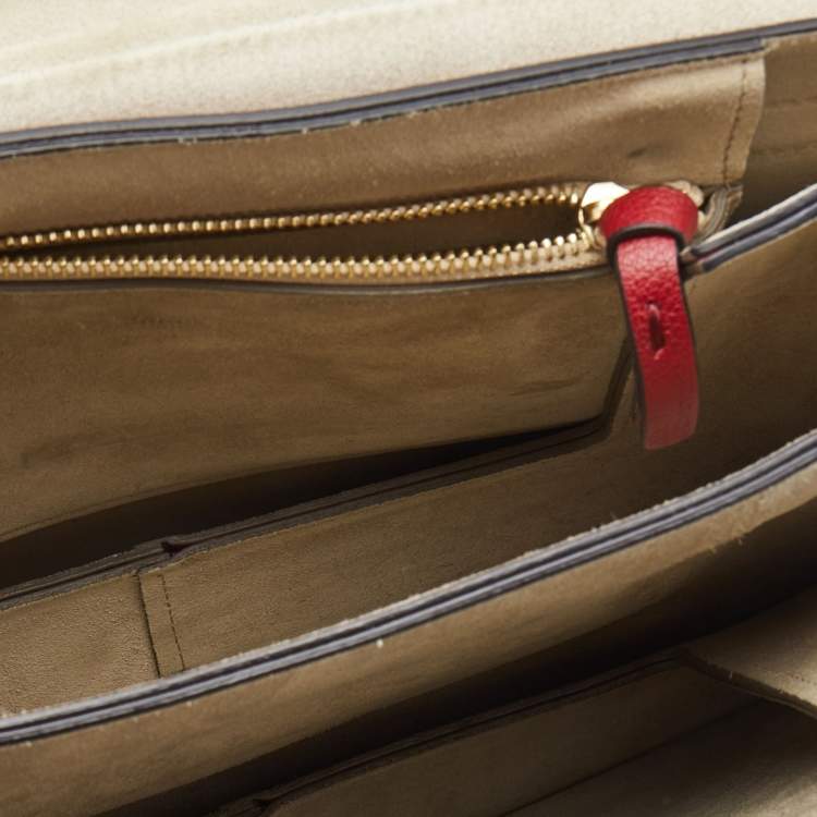 Pre Owned Chloe Red Leather Medium Faye Shoulder Bag