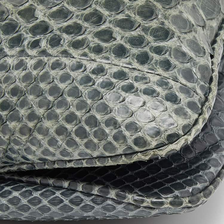 Pre Owned Chloe Teal Python Frame Chain Bag