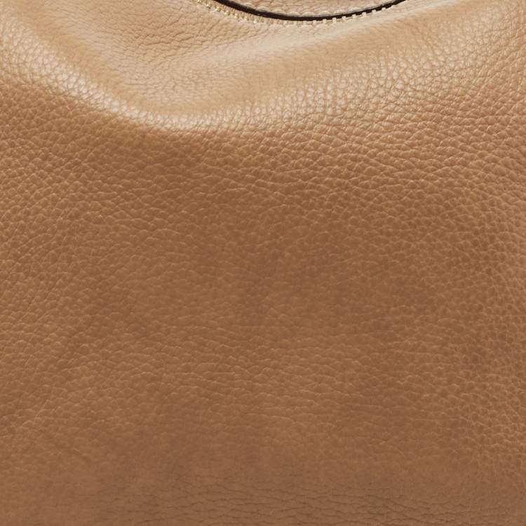 Pre Owned Chloe Khaki Beige Leather Large Marcie Satchel