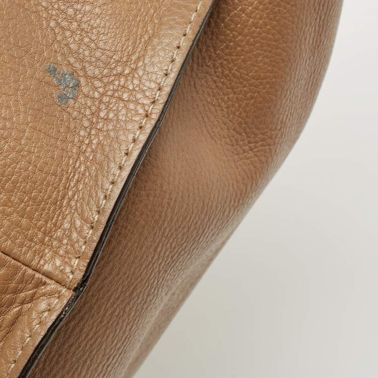 Pre Owned Chloe Khaki Beige Leather Large Marcie Satchel