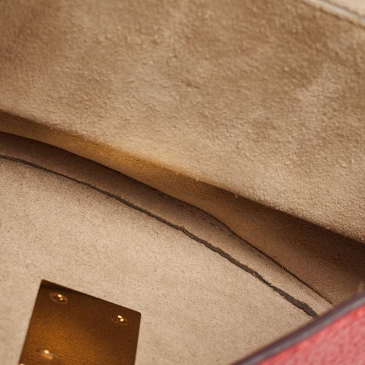 Pre Owned Chloe Red Leather Small Drew Chain Crossbody Bag